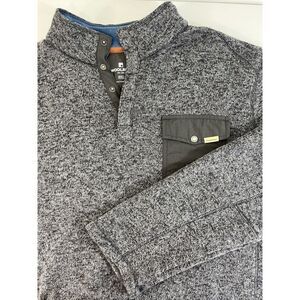 Woolrich Mens 1/4 Snap Knit Fleece Polyester Pullover Sweater‎ XXL Gray